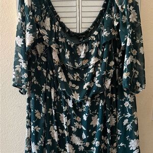 Torrid Dark Green Floral Dress